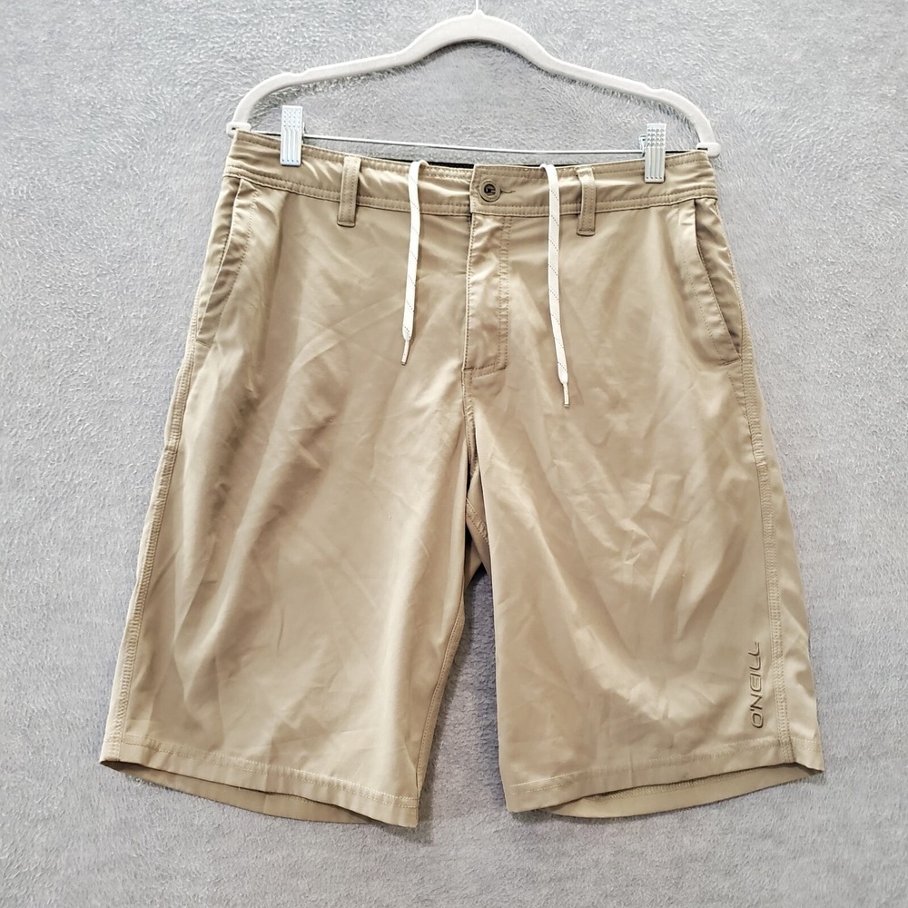 Oneill Men Shorts 30 Beige Bermuda Hybrid Outdoor Beach‎ Pockets Drawstring